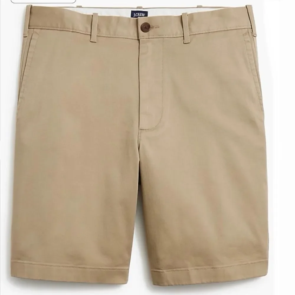 J Crew Flat Front Tan Shorts 9” inseam 33